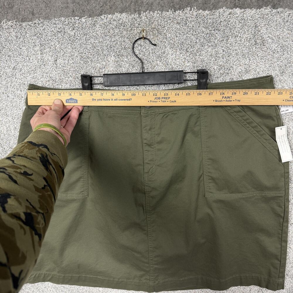 CJ Banks Skirt Women 24W Plus Green Lagenlook Gorpcore Y2K Utility Safari Twill - Picture 8 of 16